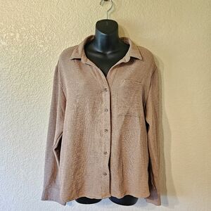 Fred David button down tunic blouse